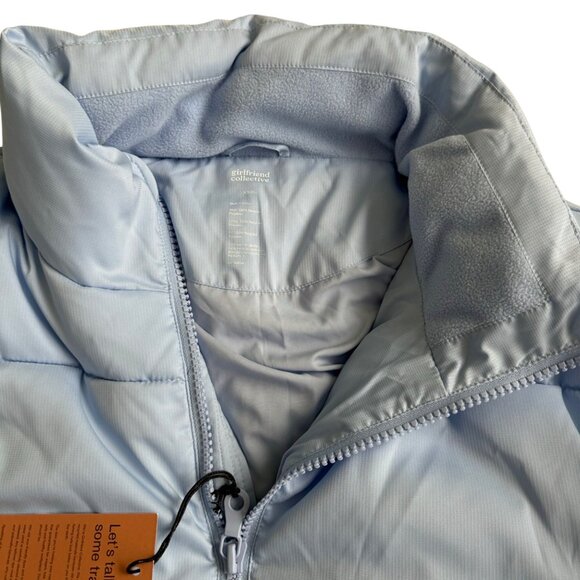 Girlfriend Collective Light Blue Puffer Jacket serenity Zip-Up XXXL Winter Coat - Picture 15 of 16